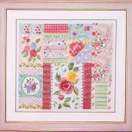 好きな色ばかりを集めて薔薇のタペストリーを刺しました。全面刺しにした為、背景にするカラーを決めるのが大変でした。可愛いビーズも留め付けました。De fil en aiguilleから。 薔薇のタペストリー