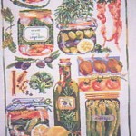 DMC社の雑誌サンプルとして作成したものです。色合いが暖かくてデザインもとても凝っていて素晴らしいキットでしたが廃盤になってしまったのが本当に残念です。野菜やハーブやピクルスがとても美味しそうです。 Tinned vegetables