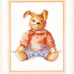 DMCキット。ブルーのパンツのラビットは息子用です。あんなに自分も欲しいと言っておきながら、今では見向きもしません。ブルーラビットは娘の部屋に引っ越してきています。 Tatsuro rabbit